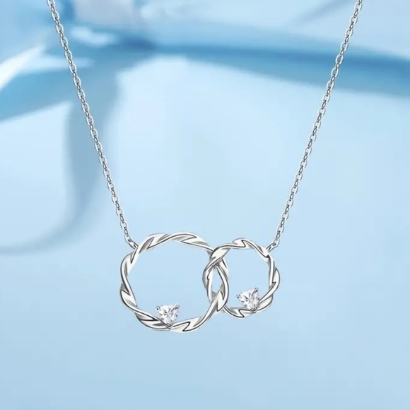 Interlock Ring Pendant Necklace for Her - Picture 2 of 5